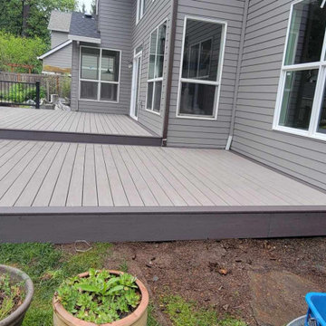2 tone composite deck with black composite railing