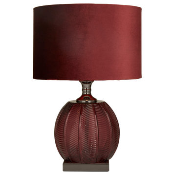 Red Velvet Glam Table Lamp, 21x14x14 050052