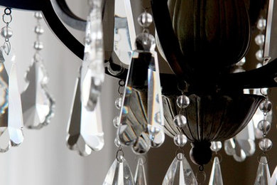 Example of a transitional dining room design in Calgary