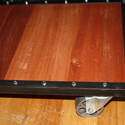 Industrial bar cart w/reclaimed redwood wall board - Products