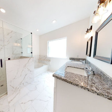 Bathroom remodeling with walk-in shower and a garden Tub