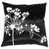 Pillow Decor - Black with White Spring Flower Throw Pillow