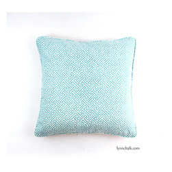 Custom Pillow in Quadrille China Seas Java Java New Blue on White - Decorative Accents