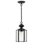 Generation Lighting Collection - Sea Gull Lighting 1-Light Outdoor Semi-Flush Convertible Pendant, Black - Blubs Not Included