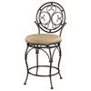 Bowery Hill 24" Big Tall Metal Counter Stool Scroll Back in Bronze