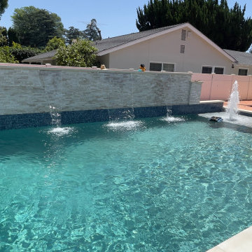 North Hollywood Residential Pool Construction with Integrated Spa