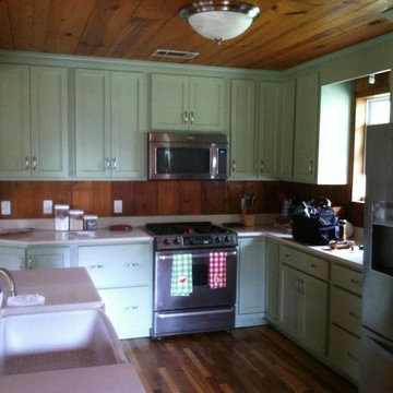 Green Kitchen with Silestone Countertop