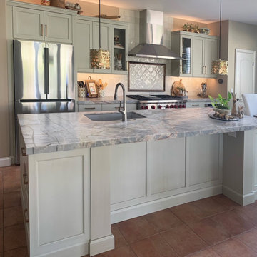 Soft Green Cabinets: An Individual Kitchen
