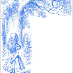 Alice in Wonderland Blue & White Window and Door Topper from Casart wallcovering - Wall Decor