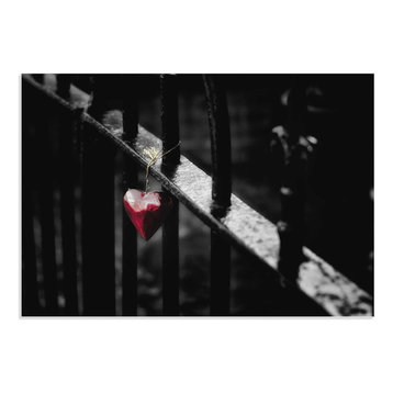 Emotional Art 'Lonely Heart', Depressing Love Art on Acrylic