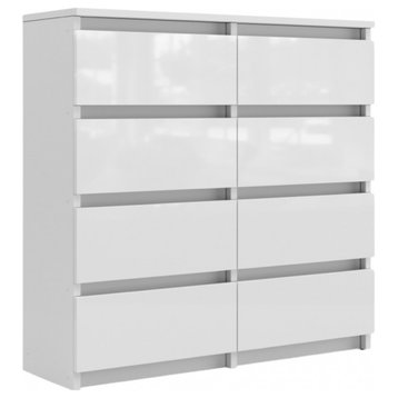 AJAX Dresser, White/White Gloss