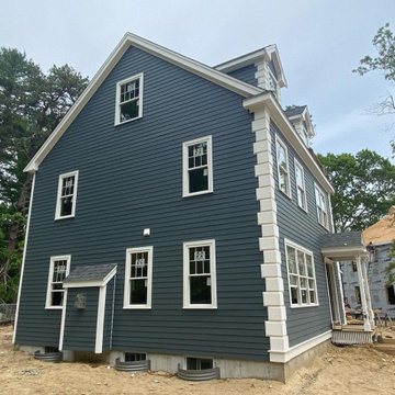 James Hardie cement board siding installation in Kingston, MA.