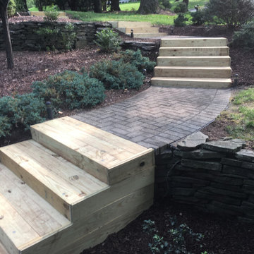 Railroad tie steps