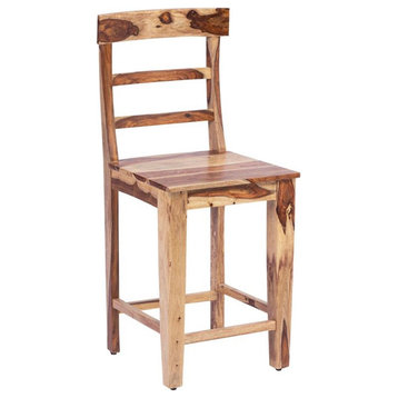 Porter Designs Taos Solid Sheesham Wood Counter Chair - Natural.