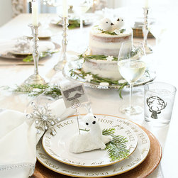 White Christmas Tablescape - Dinnerware