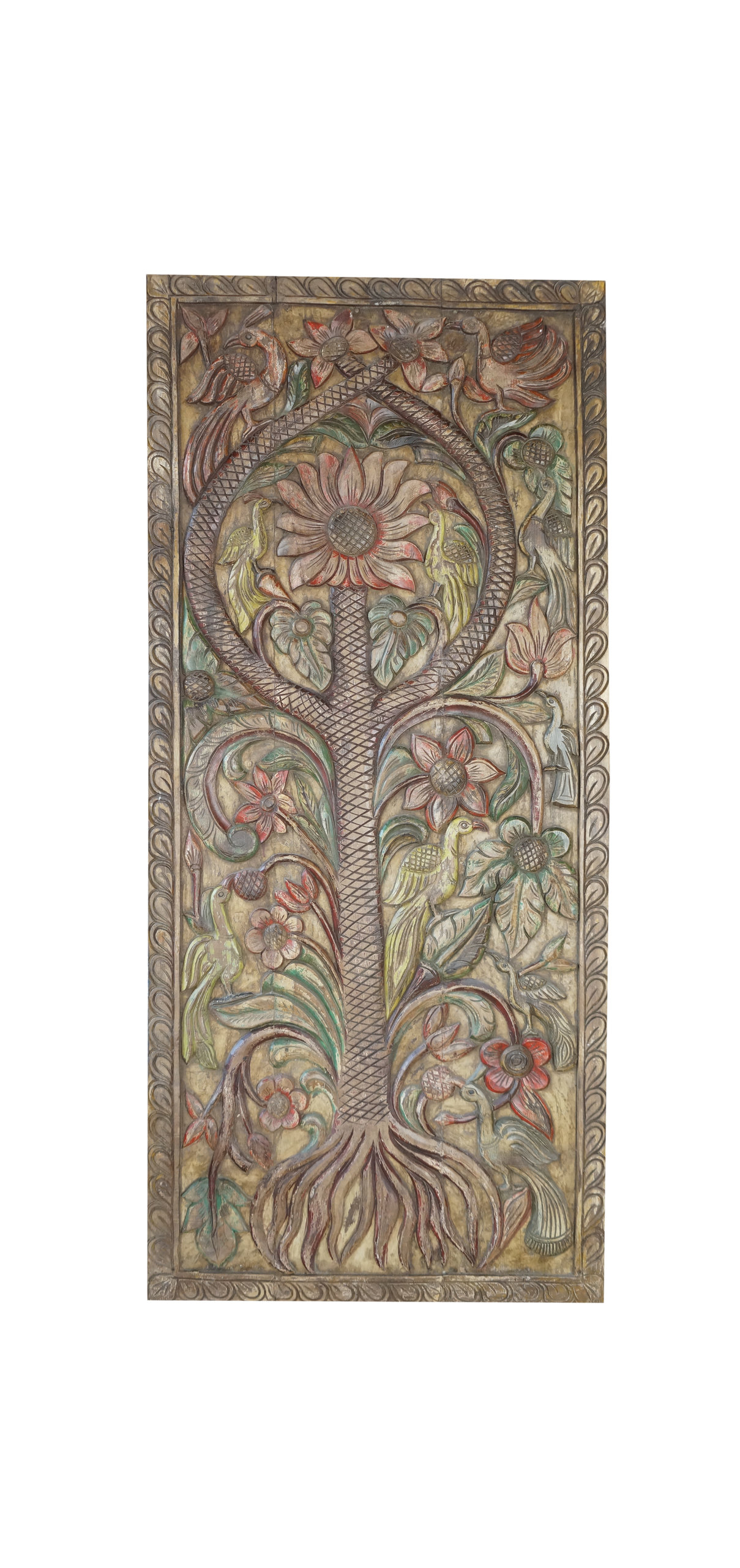 Consigned Vintage Wood Wall Art Tree Of Life Decorative Accent Wall ...