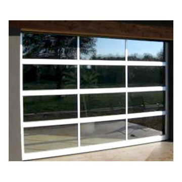 Modern Aluminum & Clear Glass Garage Doors