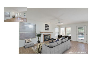 Example of a family room design in Phoenix