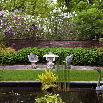Reflecting Pool with Antique Seating