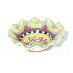 Taylor Fluted Rim Breakfast Bowl - Hitchcock Field | MacKenzie-Childs - Dining Bowls