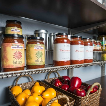 Organized Pantry Shelving | freedomRail Tiered Ventilated Shelving