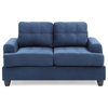 Glory Furniture Sandridge Microsuede Loveseat in Navy Blue
