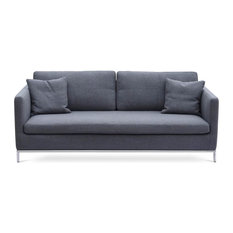 Dark Grey Tweed Sofas Houzz Sohoconcept Contemporary Sofa With Stainless Steel Base Dark Gray Tweed Sofas
