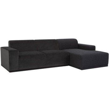 Nuevo Furniture Leo Right Arm Chaise Sectional Sofa, Grey