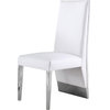 The Cairo Dining Chair, Set of 2, White Vegan Leather, Chrome Legs
