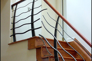 wavy railing with cherry cap