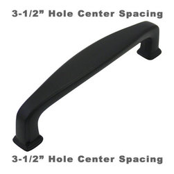 Cosmas - Cosmas 4390FB Flat Black Cabinet Hardware Handle Pull, Set of 5 - Cabinet And Drawer Handle Pulls