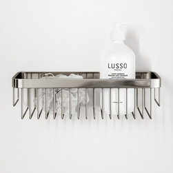 Deco Eton Polished Nickel Large Shower Storage Basket - Shower Caddies
