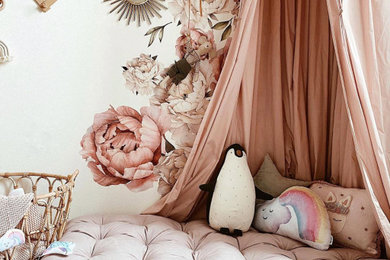 Textured velour soft furnishings for kid's room