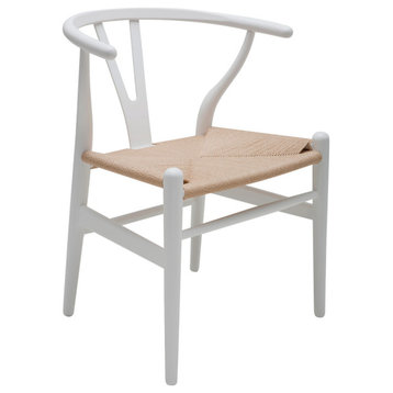 Alban Dining Chair, White, Wood: Beech