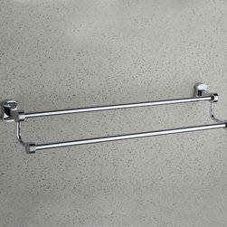 Chrome finished Solid Brass 25 Inch Double Towel Bar TCB2003 - Bathroom Accessories