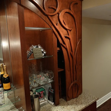 Naperville Basement Renovation with Art Nouveau Bar
