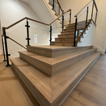 Project #132 | White Oak Staircase with Glass Balustrade