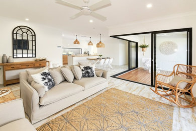 Design ideas for an eclectic family room in Sunshine Coast.