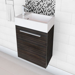 Boutique Collection High Gloss Space Saving Vanity- Brown Wood Grain - Products