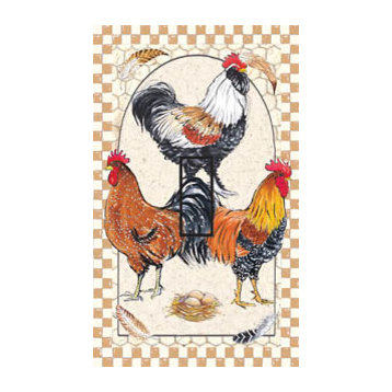 Pretty Boy Roosters Single Toggle Peel and Stick Switch Plate Cover: 2 Units