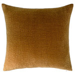 StyleCraft - Ricci Pillow Mustard Textured Velvet Down Insert - The Ricci Pillow brings elevated comfort and subtle luxury to any space. Wrapped in textured velvet thats soft to the touch and rich in visual depth, this 24" x 24" decorative pillow offers a sophisticated layer of style. Its down-blend insert delivers a plush, sink-in feel, while a hidden zipper closure keeps the look clean and refined. Whether tossed on a sofa or layered on a bed, the Ricci Pillow is the perfect throw pillow to complete your space with softness and style.