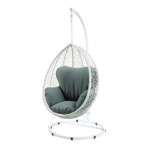 Acme Simona Patio Swing Chair With Stand Tropical Hammocks And Swing Chairs By Acme Furniture