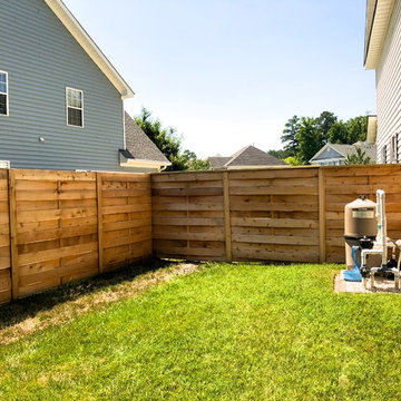 Cedar wood semi basket weave fence