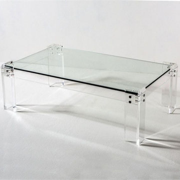 Modern Clear Lucite & Acrylic Coffee Tables