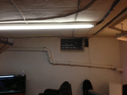 Exposed Pipes In An Aged Basement - How To Cover Exposed Pipes In Basement Ceiling