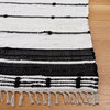 Safavieh Striped Kilim STK202Z Rug 6' Square Black/Ivory Rug