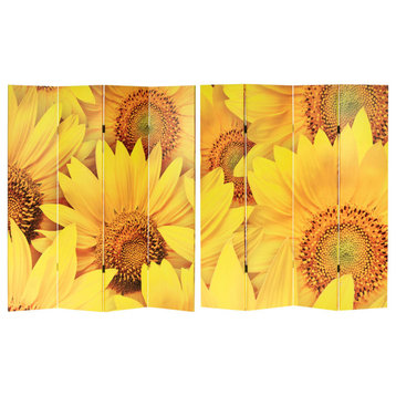 6' Tall Double Sided Sunflowers Canvas Room Divider