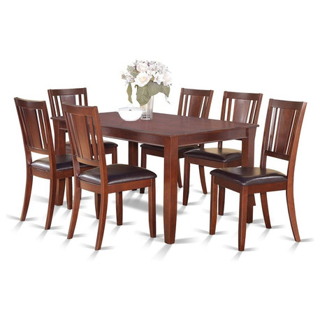 7-Piece Dining Room Set, Dinette Table and 6 Kitchen Chairs