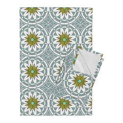Gray Starburst  Tea Towels - Dish Towels