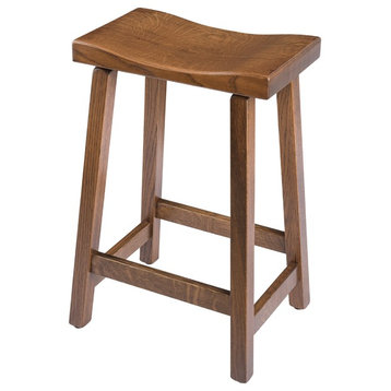 Stool, Quarter Sawn Oak With Stain Options, Cappuccino Stain, Bar Height